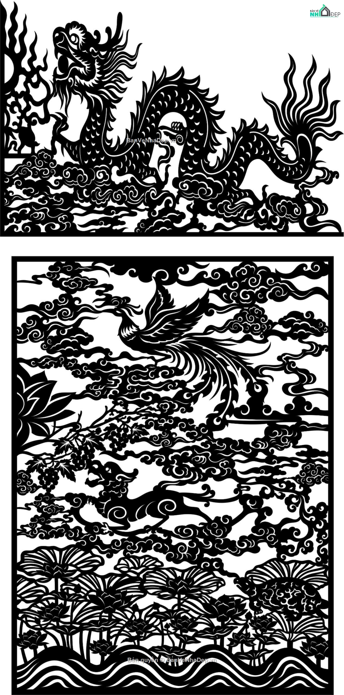 Cổng 2 cánh CNC,Cổng CNC 2 cánh,cổng 2 cánh tứ linh cnc